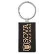 Black & Gold Leatherette/Metal Rectangle Keychain | https://www.bestnamebadges.com