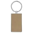 Light Brown Leatherette/Metal Rectangle Keychain | https://www.bestnamebadges.com