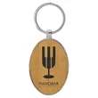 Bamboo Leatherette/Metal Oval Keychain | https://www.bestnamebadges.com