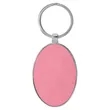 Pink Leatherette/Metal Oval Keychain | https://www.bestnamebadges.com
