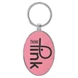 Pink Leatherette/Metal Oval Keychain | https://www.bestnamebadges.com