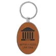 Rawhide Leatherette/Metal Oval Keychain | https://www.bestnamebadges.com