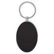 Black & Gold Leatherette/Metal Oval Keychain | https://www.bestnamebadges.com