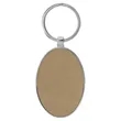 Light Brown Leatherette/Metal Oval Keychain | https://www.bestnamebadges.com