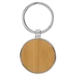 Bamboo Leatherette/Metal Round Keychain | https://www.bestnamebadges.com