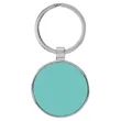 Teal Leatherette/Metal Round Keychain | https://www.bestnamebadges.com