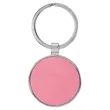 Pink Leatherette/Metal Round Keychain | https://www.bestnamebadges.com