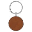 Rawhide Leatherette/Metal Round Keychain | https://www.bestnamebadges.com