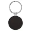 Black & Gold Leatherette/Metal Round Keychain | https://www.bestnamebadges.com
