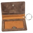 Rustic & Gold Leatherette Keychain ID Holder | https://www.bestnamebadges.com