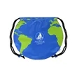 Recycled Polyester Globe Earth Drawstring Bag | https://www.bestnamebadges.com