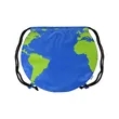 Recycled Polyester Globe Earth Drawstring Bag | https://www.bestnamebadges.com