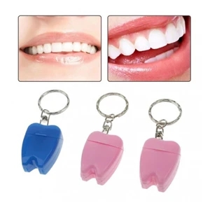 Tooth Shape Dental Floss With Keychain