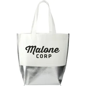 Large Laminated Metallic Bottom Tote | https://www.bestnamebadges.com