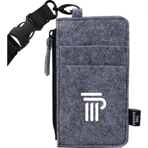 THE GOODS™ Recycled Felt Lanyard Wallet | https://www.bestnamebadges.com