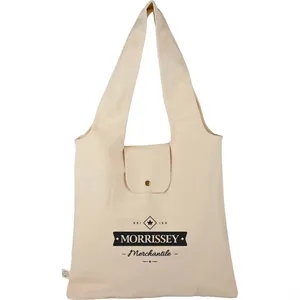 Packable 8oz Organic Cotton Tote | https://www.bestnamebadges.com