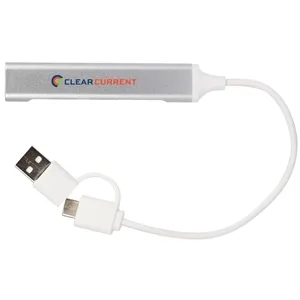 Aluminum 4-Port USB-A and C Hub | https://www.bestnamebadges.com