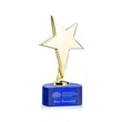 Tuscany Gold Star on Paragon Base - Blue | https://www.bestnamebadges.com