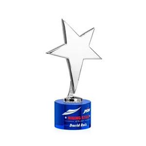 Tuscany Chrome Star VividPrint™ Award on Marvel Base - Blue | https://www.bestnamebadges.com