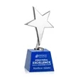 Tuscany Chrome Star on Robson Base - Blue | https://www.bestnamebadges.com