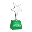 Tuscany Chrome Star on Robson Base - Green | https://www.bestnamebadges.com