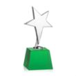 Tuscany Chrome Star on Robson Base - Green | https://www.bestnamebadges.com