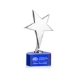 Tuscany Chrome Star on Paragon Base - Blue | https://www.bestnamebadges.com