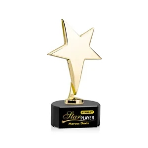 Tuscany Gold Star VividPrint™ Award on Paragon Base - Black | https://www.bestnamebadges.com
