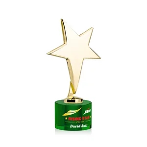 Tuscany Gold Star VividPrint™ Award on Marvel Base - Green | https://www.bestnamebadges.com