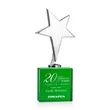 Tuscany Chrome Star on Woodlawn Base - Green | https://www.bestnamebadges.com
