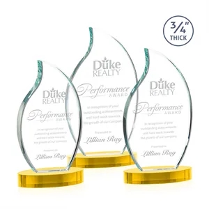 Croydon Flame Award on Alberton Base - Gold | https://www.bestnamebadges.com