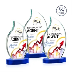 Croydon VividPrint™ Award on Alberton Base - Blue | https://www.bestnamebadges.com