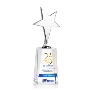 Tuscany Chrome VividPrint™ Award on Cairns Base - Clear | https://www.bestnamebadges.com
