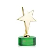 Tuscany Gold Star on Paragon Base - Green | https://www.bestnamebadges.com