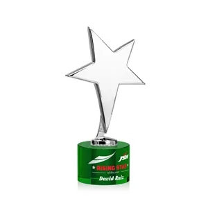Tuscany Chrome Star VividPrint™ Award on Marvel Base - Green | https://www.bestnamebadges.com