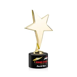Tuscany Gold Star VividPrint™ Award on Marvel Base - Black | https://www.bestnamebadges.com