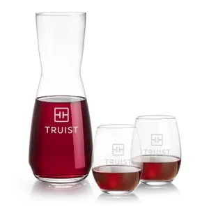Mason Carafe & Stanford Stemless Wine | https://www.bestnamebadges.com