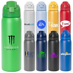 Solid 27oz. Stainless Steel Pop Straw Bottle