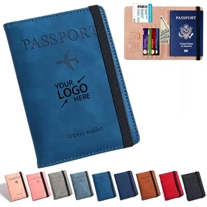 Leather Multi-Card Passport Holder -RFID Blocking Travel Wa