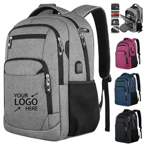 15.6" Laptop Backpack with USB Charging Port and Multiple Co