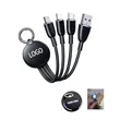 Custom 3-in-1 LED Logo USB Charging Cables Keychain | https://www.bestnamebadges.com