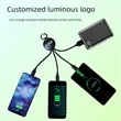 Custom 3-in-1 LED Logo USB Charging Cables Keychain | https://www.bestnamebadges.com