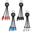 Custom 3-in-1 LED Logo USB Charging Cables Keychain | https://www.bestnamebadges.com
