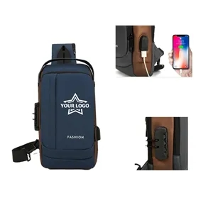 USB Charging Sport Sling Anti-Theft Shoulder Bag