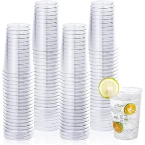 10 OZ Disposable Clear hard Plastic Cups Tumblers