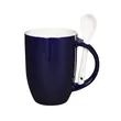 12 oz Dapper Ceramic Mug With Spoon | https://www.bestnamebadges.com