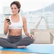 Large Capacity Multifunctional Yoga Canvas Tote Bag | https://www.bestnamebadges.com