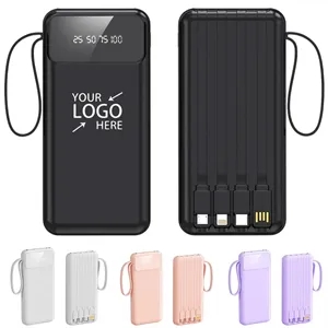 10000mAh Power Bank with LCD Display and Flashlight