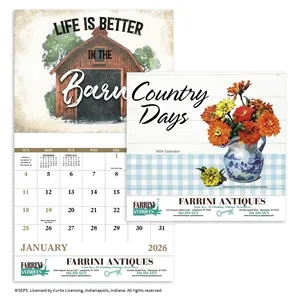 Good Value™ Country Days - Stapled Calendar | https://www.bestnamebadges.com