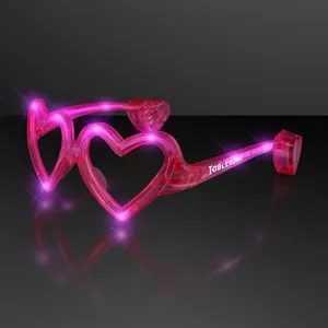 LED Pink Heart Glasses, no lens